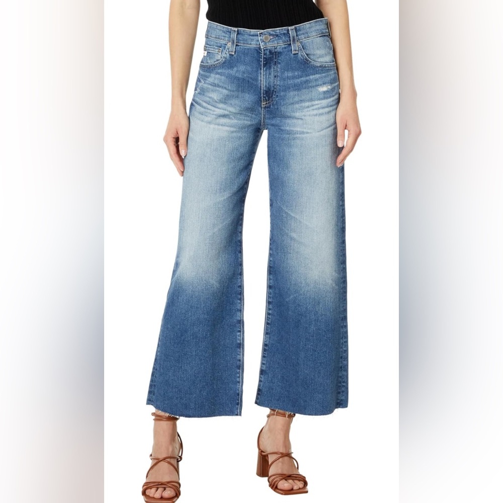 AG Saige High-Rise Wide-Leg Crop Jeans